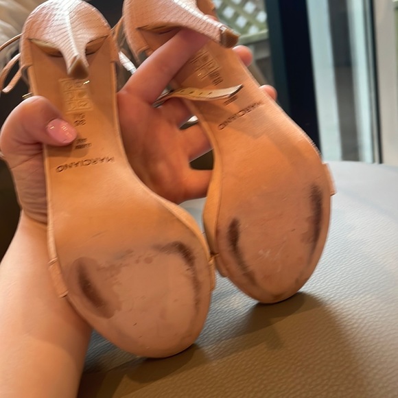 Tie Bow Lace Marciano Heels Peep Toe Sandals Strappy Tie - Picture 8 of 12